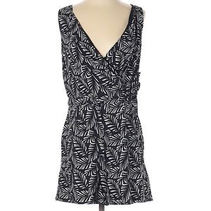LOFT Tropical Tie Romper in Black EUC